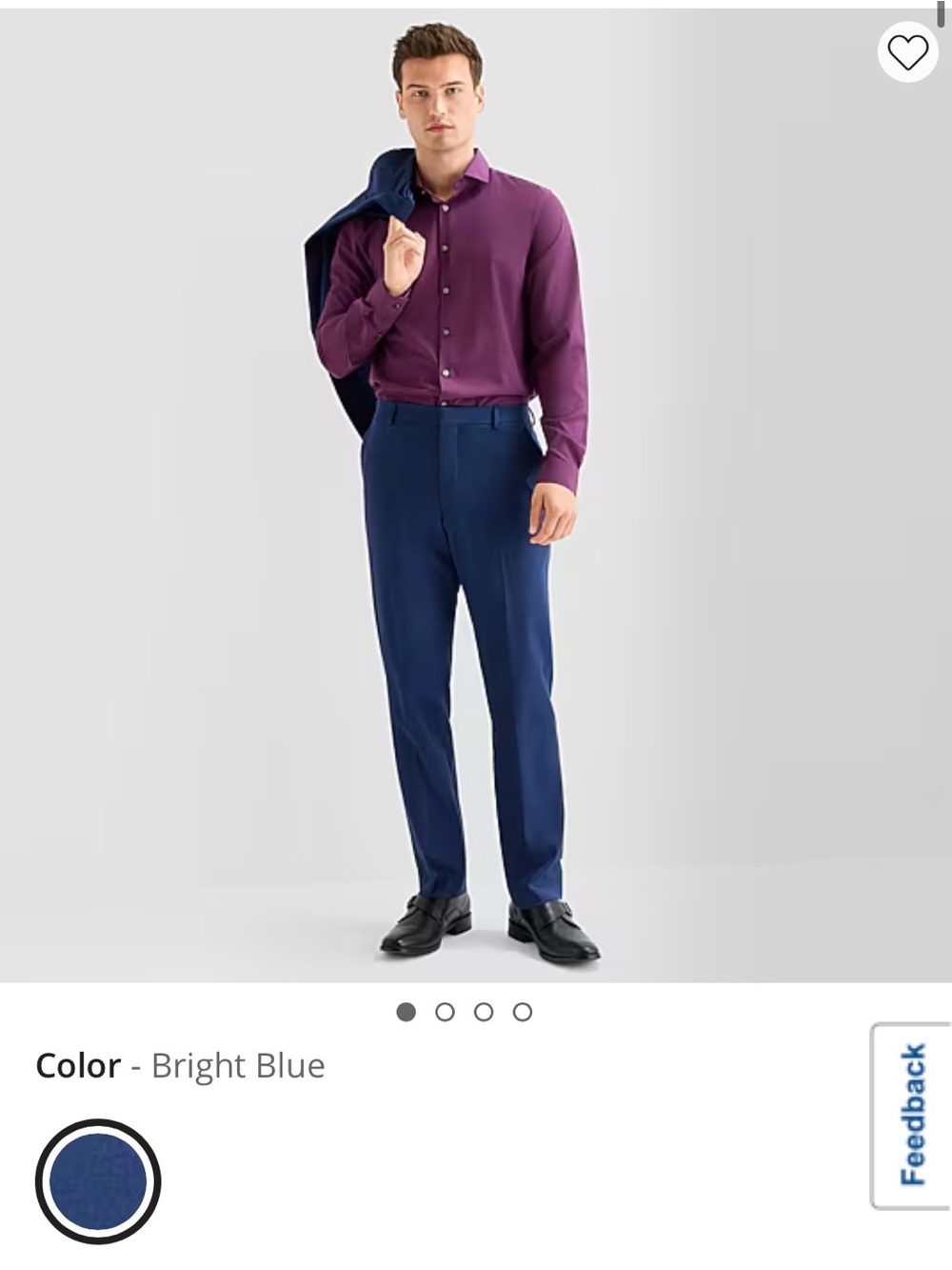 jf j.ferrar Bright Blue Men's Dress Pants